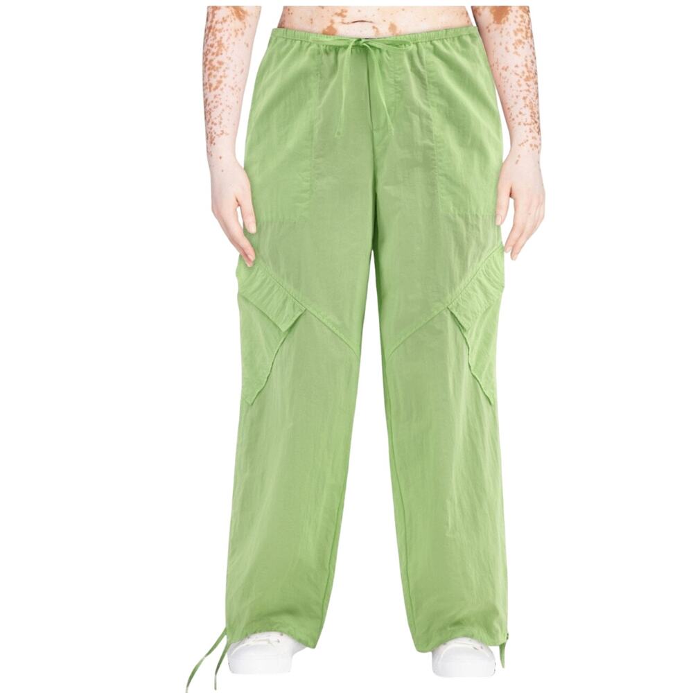 No Boundaries Parachute Pants, Women's Small Green Pale NWT 100% Nylon